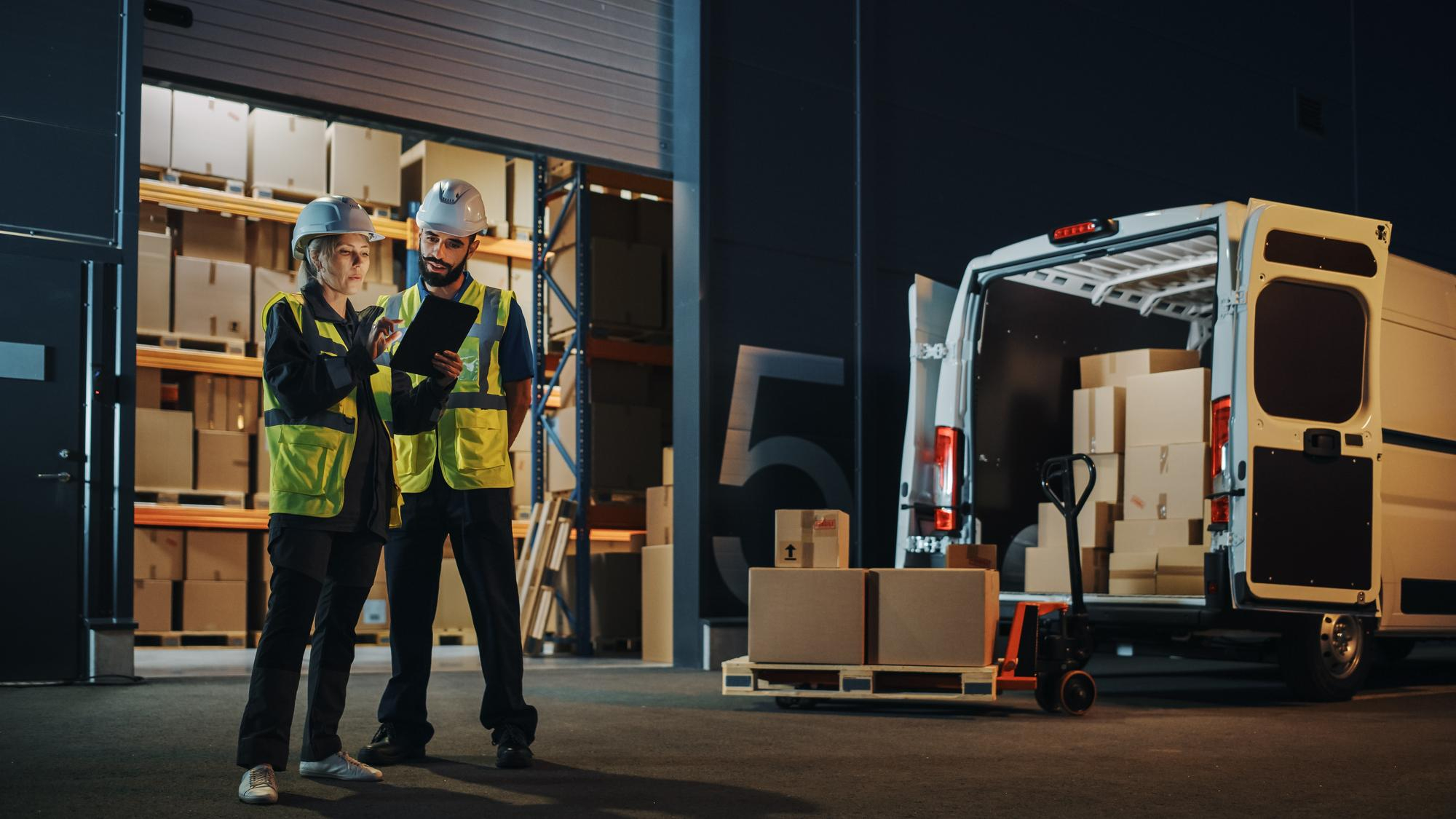 People working in logistics